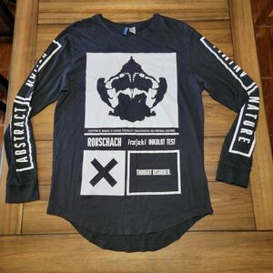 H&M Divided LS Black Tee "Inkblot Test" - Size Medium